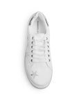 Tenis Blanco Plata Mujer Casual Moda Cordones Estilo Urbano Suela Baja 4490097