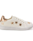Tenis Beige Oro Rosado Mujer Casual Moda Cordones Estilo Urbano Suela Baja 4490099
