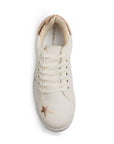 Tenis Beige Oro Rosado Mujer Casual Moda Cordones Estilo Urbano Suela Baja 4490099