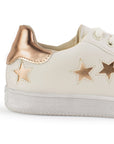 Tenis Beige Oro Rosado Mujer Casual Moda Cordones Estilo Urbano Suela Baja 4490099
