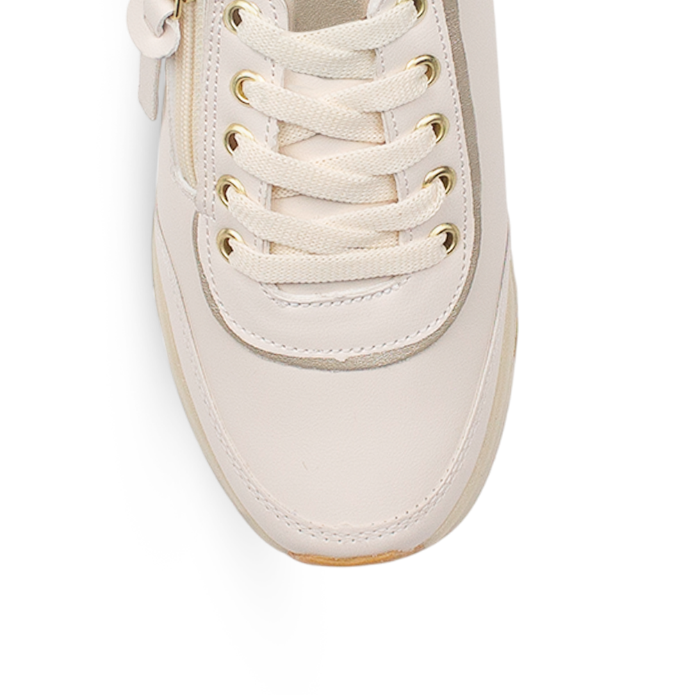 Tenis Beige Mujer Urbano Casual Cierre Moderno Plataforma Confortable 3402807