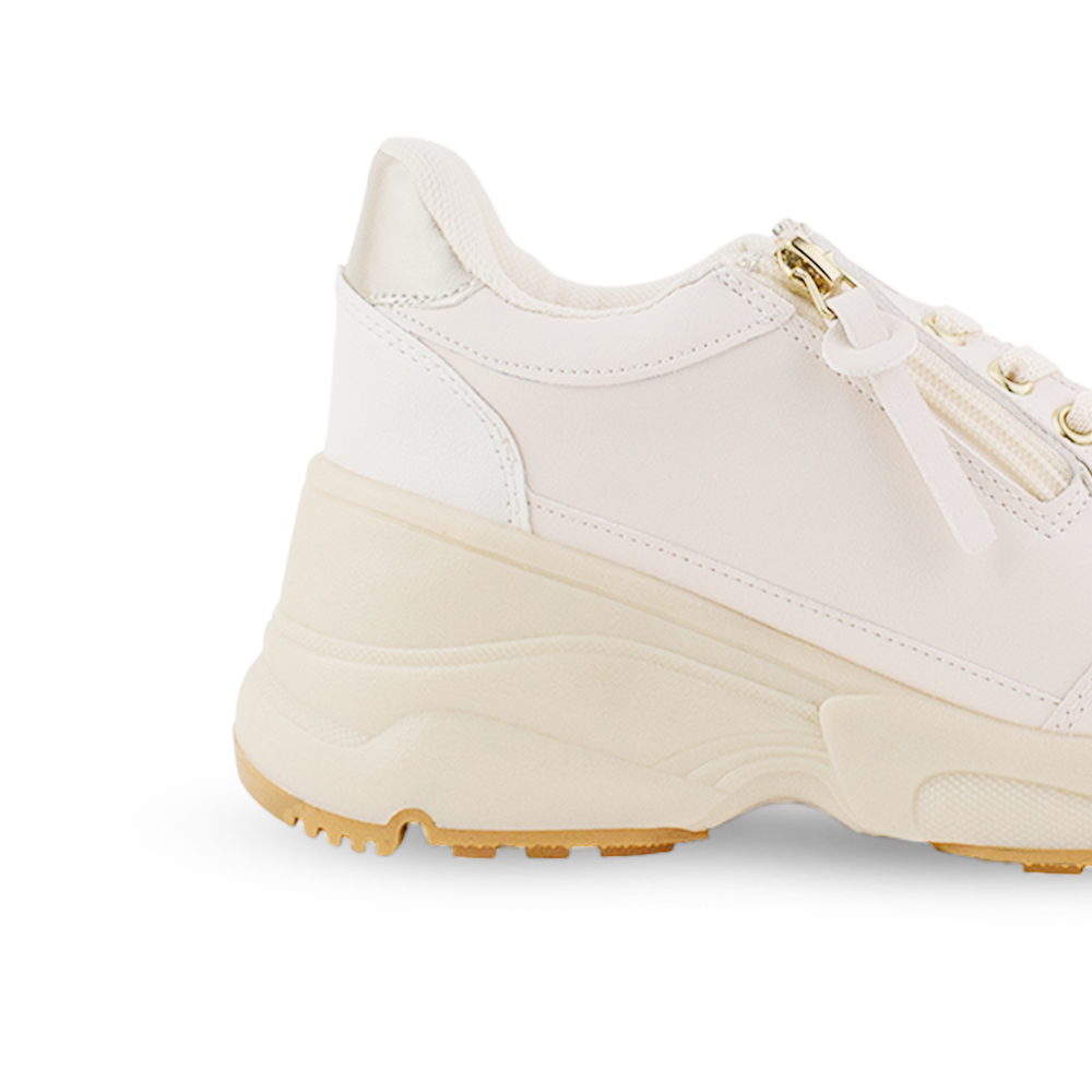 Tenis Beige Mujer Urbano Casual Cierre Moderno Plataforma Confortable 3402807