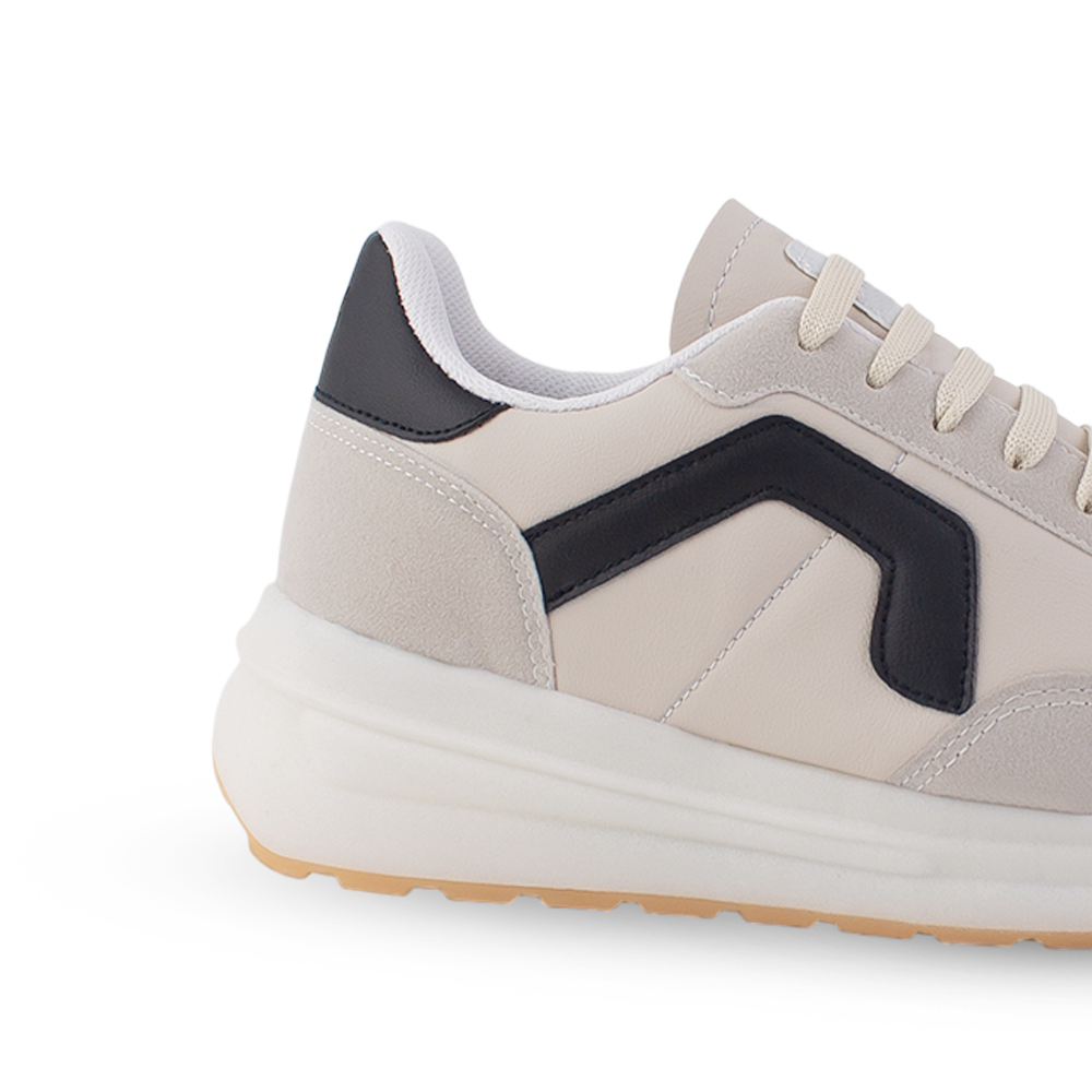 Tenis Beige Negro Mujer Casual Moda Comodo Sneakers Urbano Dama 3402810