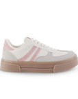 Tenis Beige Rosa Dama Casual Moda Urbano Agujeta Comodo Plataforma 3402958