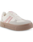 Tenis Beige Rosa Dama Casual Moda Urbano Agujeta Comodo Plataforma 3402958