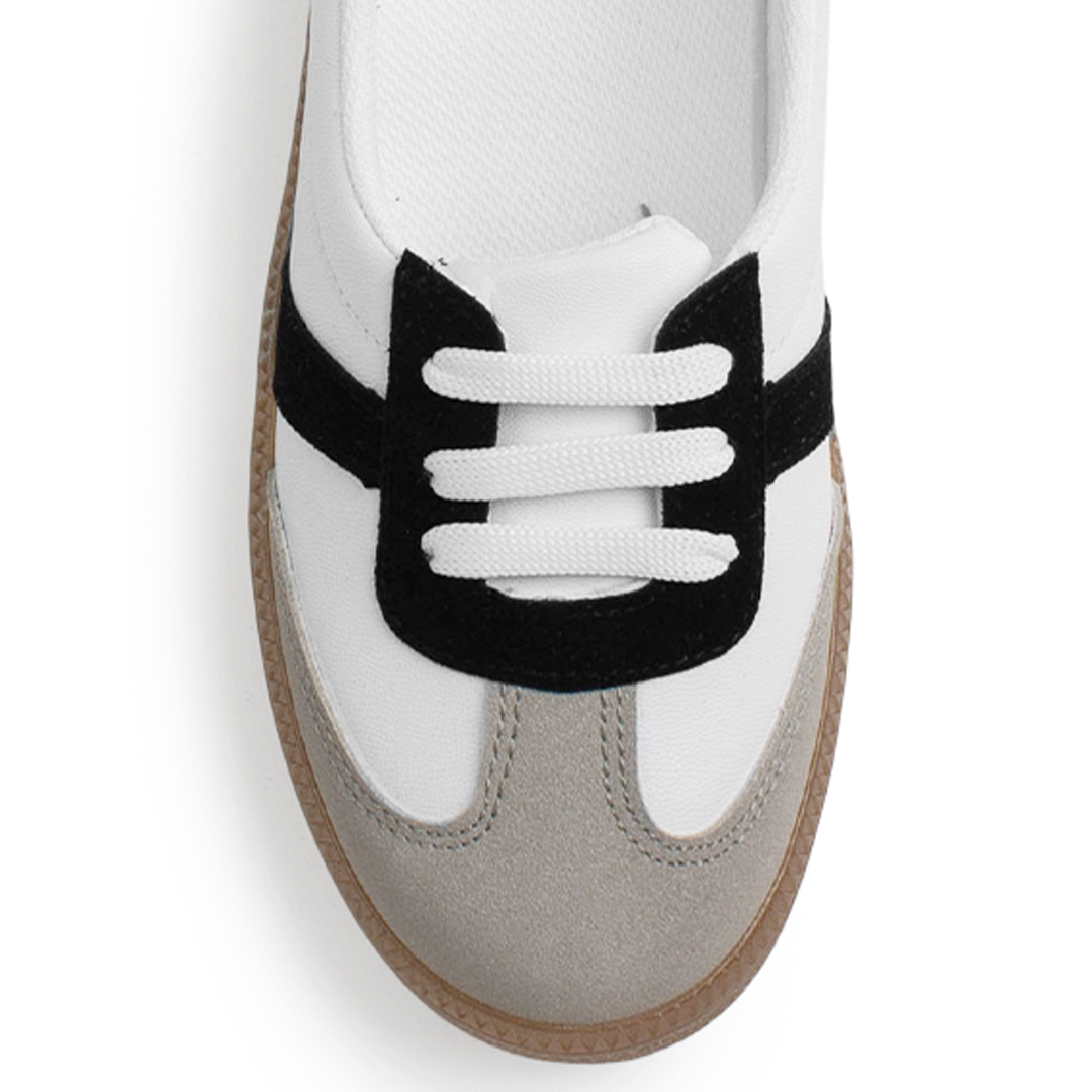 Tenis Blanco Negro Gris Dama Casual Moda Con Diseño Ligero Comodo Mujer Piso 3402959