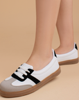 Tenis Blanco Negro Gris Dama Casual Moda Con Diseño Ligero Comodo Mujer Piso 3402959