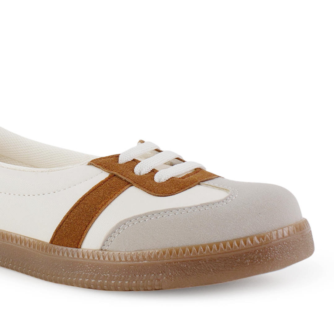 Tenis Beige Cafe Dama Casual Moda Con Diseño Ligero Comodo Mujer Piso 3402960