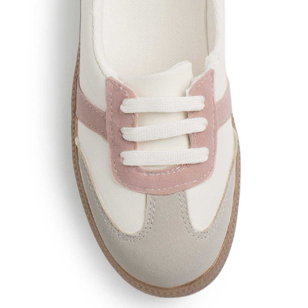 Tenis Beige Rosa Dama Casual Moda Con Diseño Ligero Comodo Mujer Piso 3402961
