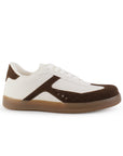 Tenis Beige Cafe Mujer Suela Ligera Puntera Redondeada Con Cordones 3402964