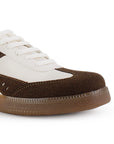 Tenis Beige Cafe Mujer Suela Ligera Puntera Redondeada Con Cordones 3402964