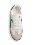 Tenis Beige Verde Mujer Suela Ligera Puntera Redondeada Con Cordones 3402965