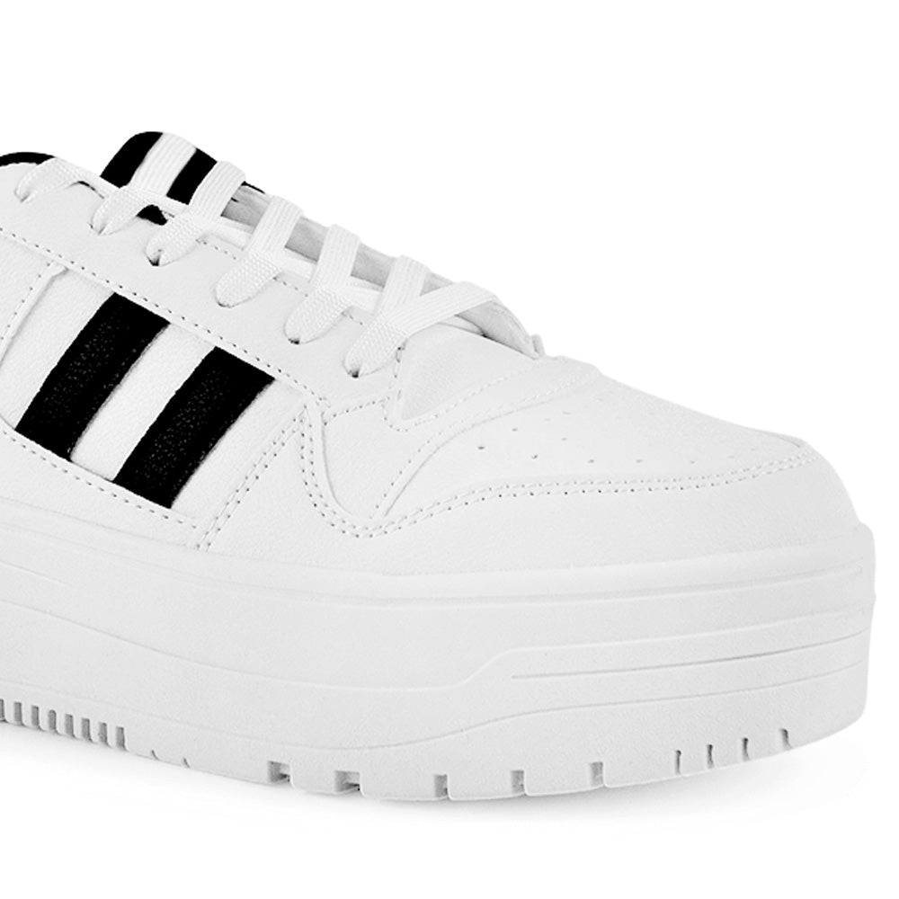 Tenis Blanco Negro Dama Plataforma Alta Casual Moda Sneakers Comodo Urbano 3280217