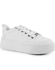 Tenis Blanco Sneaker Mujer Suela Chunky Agujetas Casual 3280218