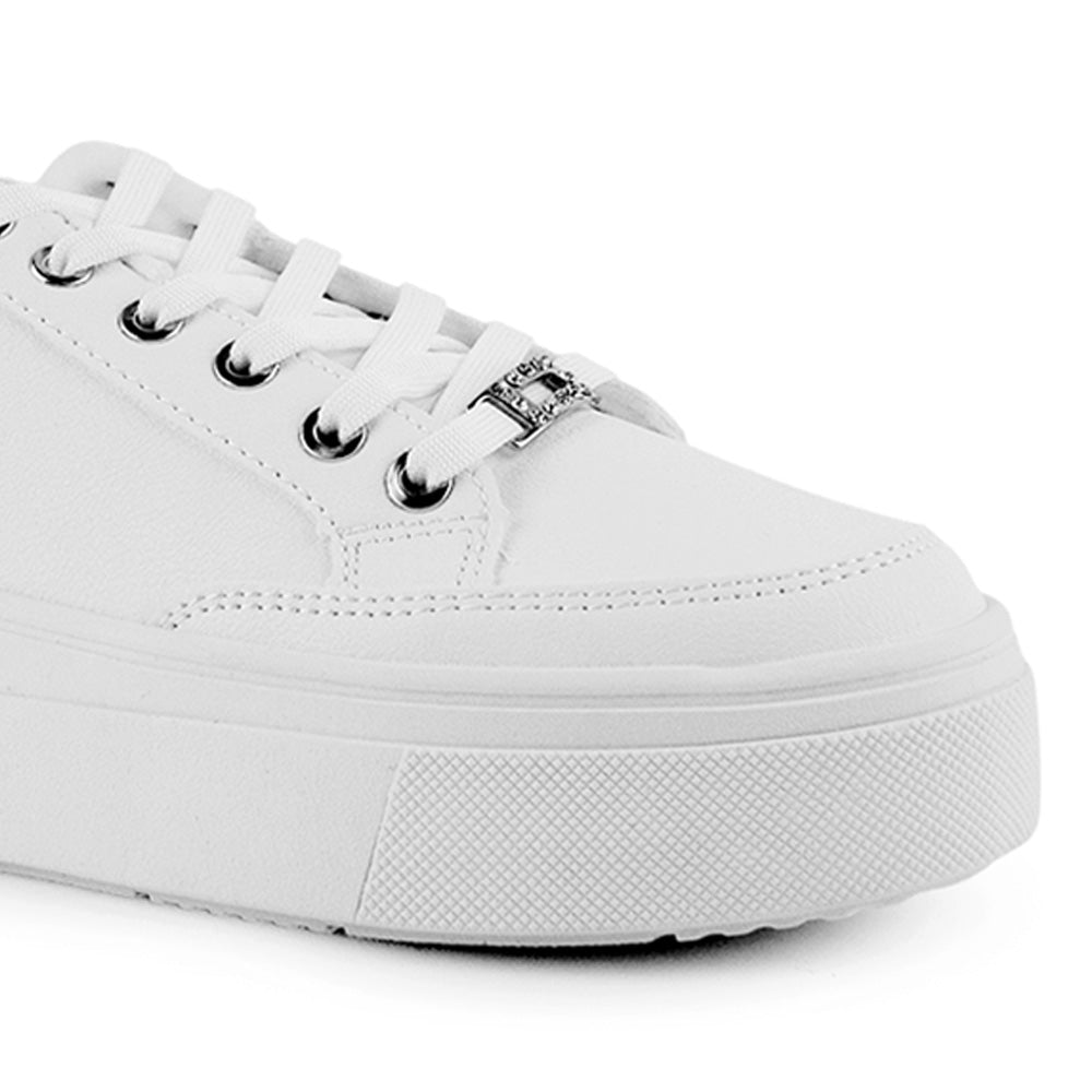 Tenis Blanco Sneaker Mujer Suela Chunky Agujetas Casual 3280218