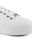 Tenis Blanco Sneaker Mujer Suela Chunky Agujetas Casual 3280218