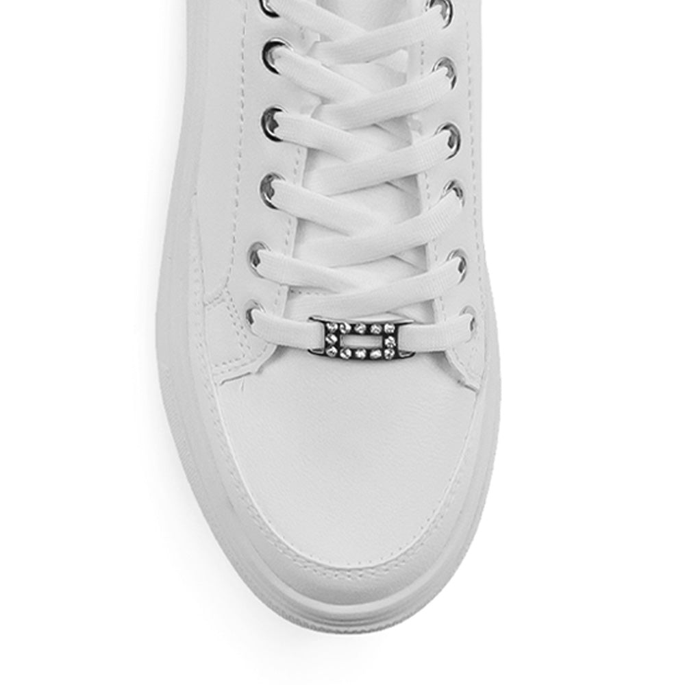 Tenis Blanco Sneaker Mujer Suela Chunky Agujetas Casual 3280218