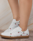 Tenis Blanco De Agujetas Bordado Casual Comodo Sneaker clasico 3280219