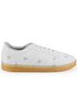 Tenis Blanco Gris Mujer Casual Agujetas Estampado Moda Sneakers  3280220