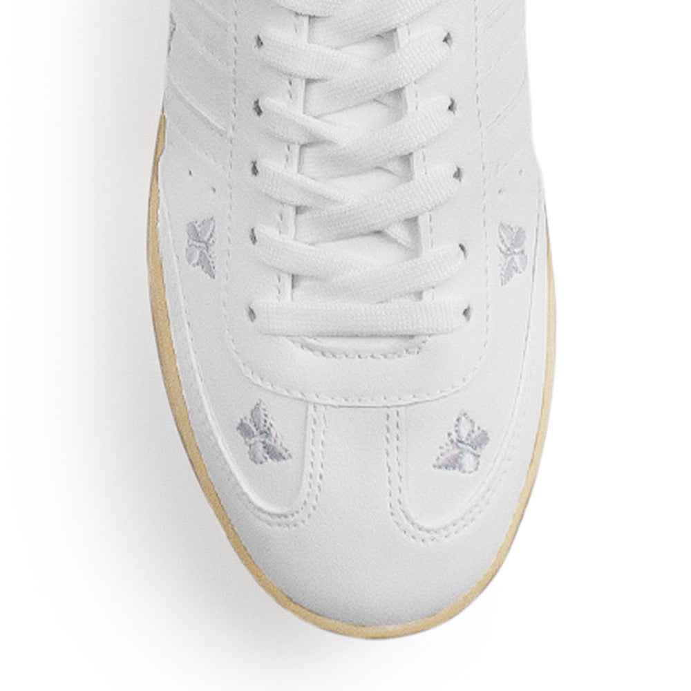 Tenis Blanco Gris Mujer Casual Agujetas Estampado Moda Sneakers  3280220