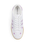 Tenis Blanco Morado Mujer Casual Agujetas Estampado Moda Sneakers  3280221