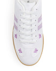 Tenis Blanco Morado Mujer Casual Agujetas Estampado Moda Sneakers  3280221