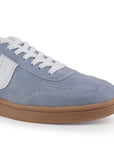 Tenis Azul Blanco Mujer Agujeta Moda Dama Suela Plana Casual Basico 3280222