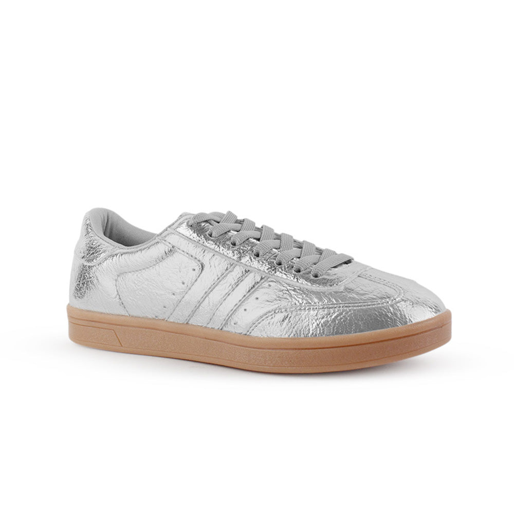 Tenis Plata Dama Casual Urbano Comodo Moda Mujer Agujeta 3280228