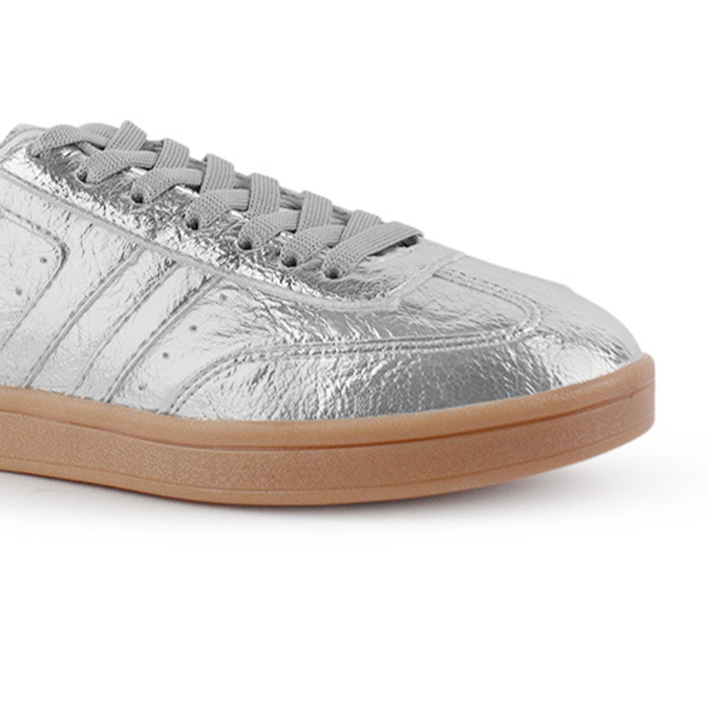 Tenis Plata Dama Casual Urbano Comodo Moda Mujer Agujeta 3280228