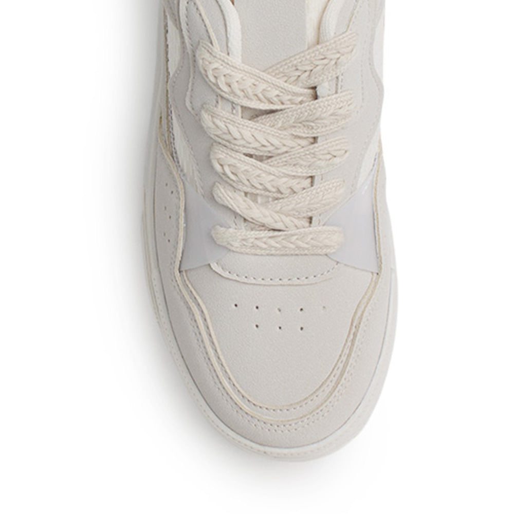 Tenis Beige Dama Casual Urbano Agujeta Ancha Moda Plataforma 3280230