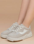 Tenis Beige Dama Casual Urbano Agujeta Ancha Moda Plataforma 3280230
