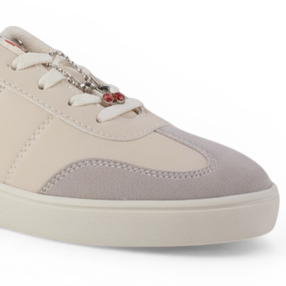 Tenis Beige Negro Gris Dama Agujeta Suela Baja Urbano Casual Moda Basico 3280232
