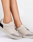 Tenis Beige Negro Gris Dama Agujeta Suela Baja Urbano Casual Moda Basico 3280232