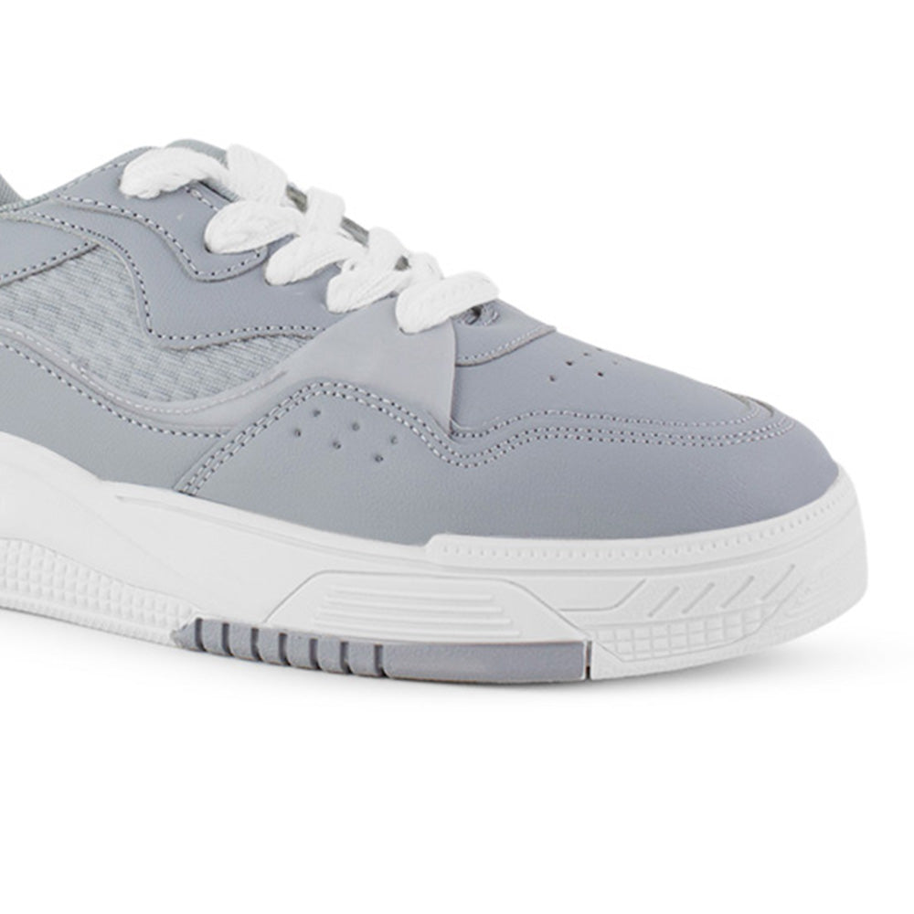Tenis Gris Dama Casual Urbano Agujeta Ancha Moda Plataforma 3280236
