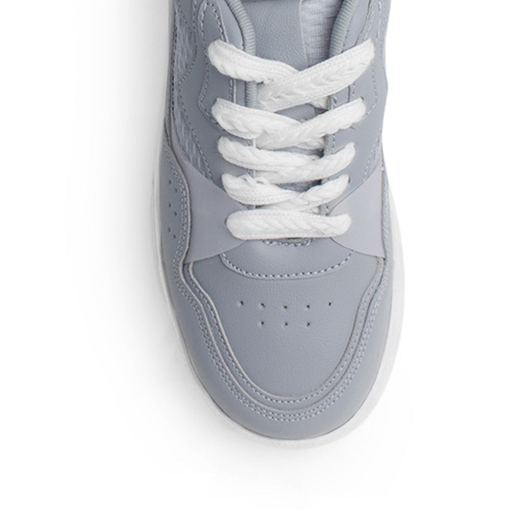 Tenis Gris Dama Casual Urbano Agujeta Ancha Moda Plataforma 3280236