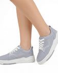 Tenis Gris Dama Casual Urbano Agujeta Ancha Moda Plataforma 3280236