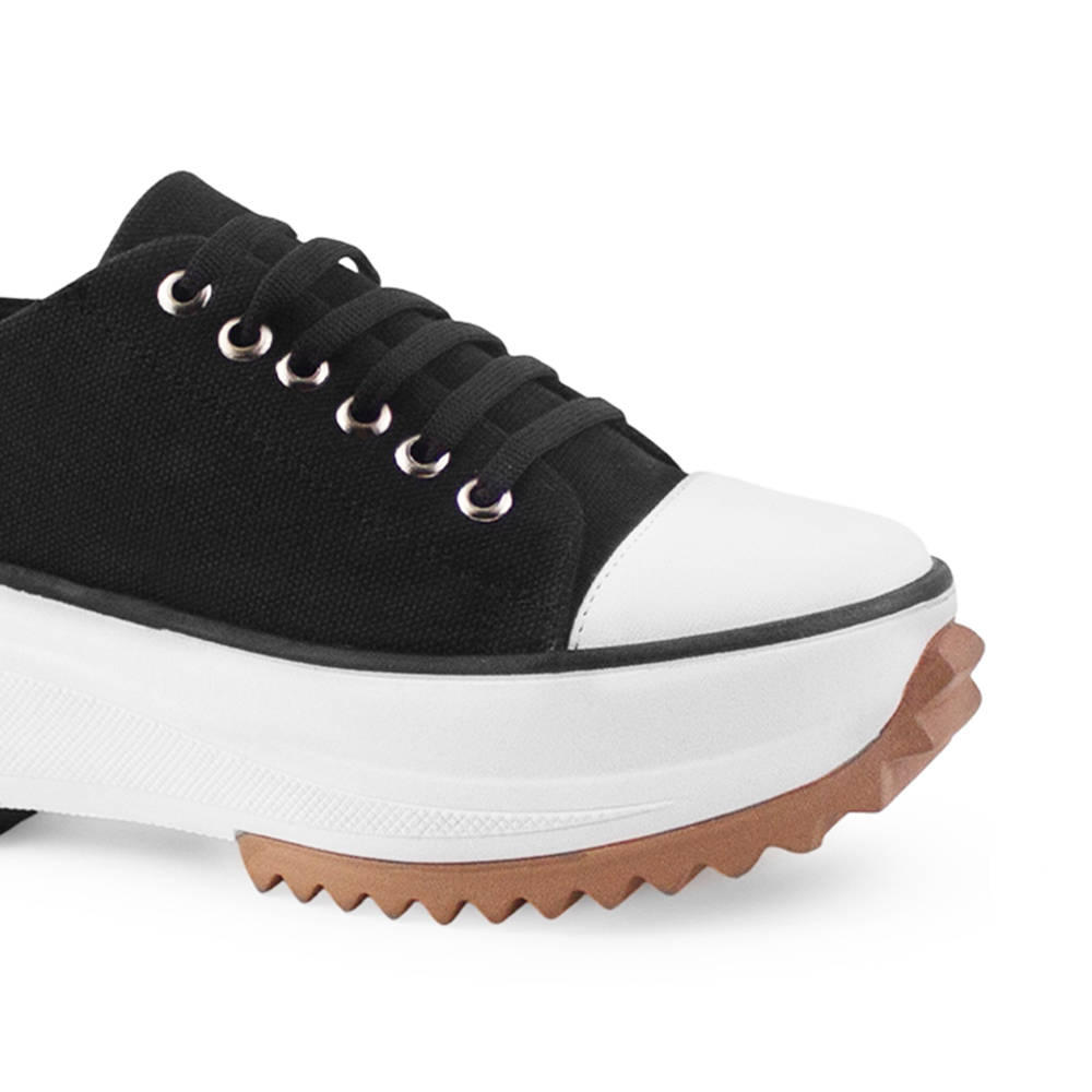 Tenis Negro De Lona Plataforma Chuck Mujer 4530027