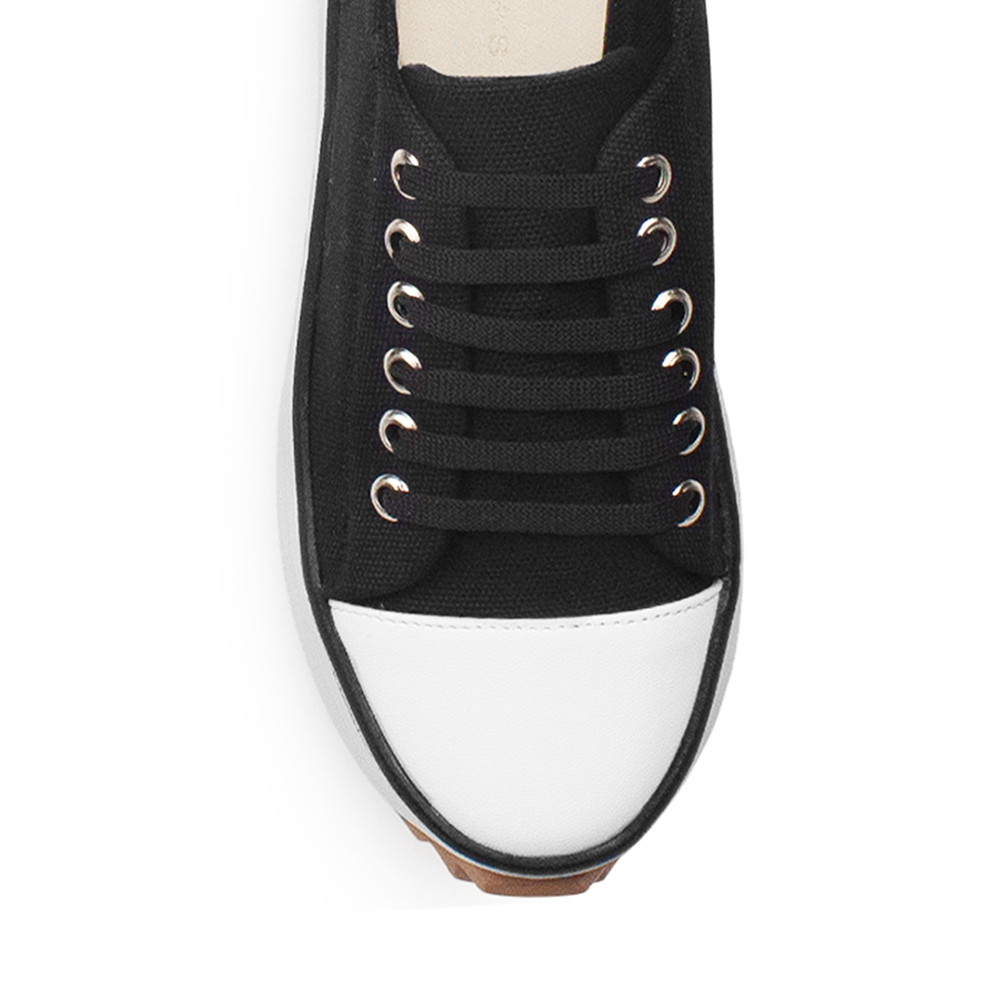 Tenis Negro De Lona Plataforma Chuck Mujer 4530027
