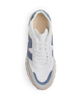 Tenis Blanco Azul Mujer Agujeta Casual Comodo Sneakers Urbano 4530044