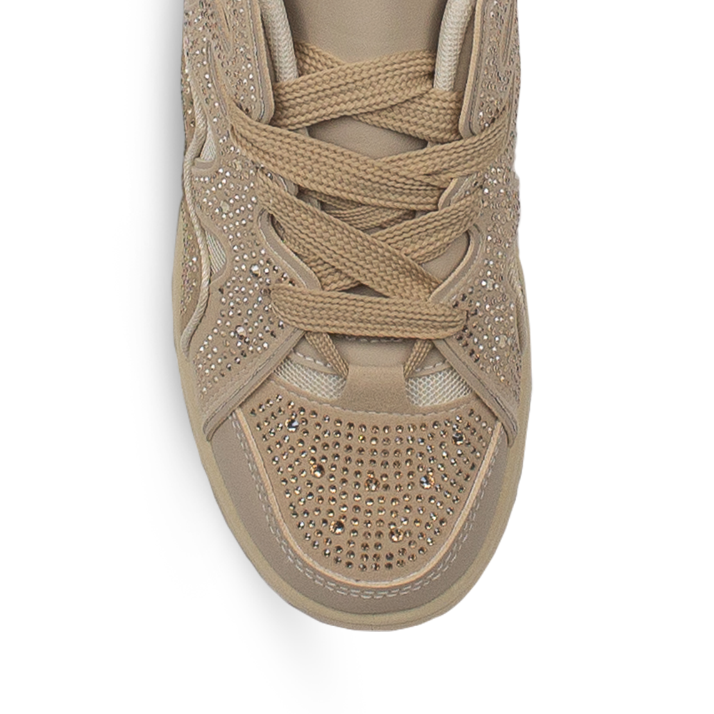 Tenis Cafe Mujer Casual Brillos Moda Comodo Agujeta Sneakers 4273092