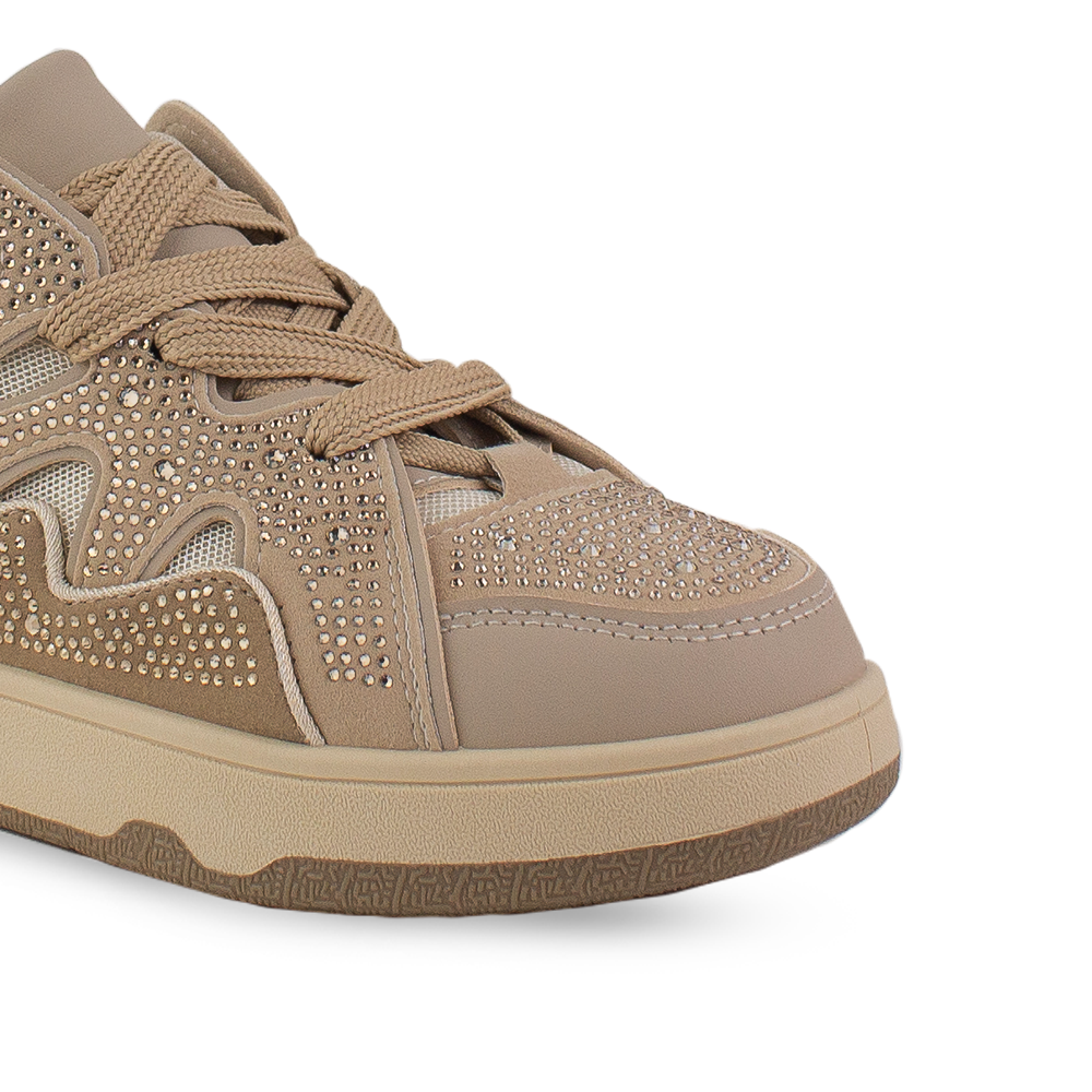 Tenis Cafe Mujer Casual Brillos Moda Comodo Agujeta Sneakers 4273092