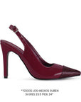 Zapatilla Vino Puntal Tacon Delgado Stiletto Destalonado Mujer 2000116
