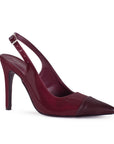 Zapatilla Vino Puntal Tacon Delgado Stiletto Destalonado Mujer 2000116
