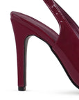 Zapatilla Vino Puntal Tacon Delgado Stiletto Destalonado Mujer 2000116