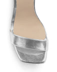 Zapatilla Plata Mujer Casual Tacon Alto Punta Cuadrada Elegante 4840048