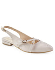 Balerina Beige Dama Doble Hebilla Tacon Bajo Destalonada Moda 4070060