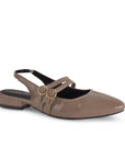 Zapatilla Cafe Tacon Bajo Destalonado Doble Hebilla Moda Casual 4070082