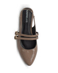 Zapatilla Cafe Tacon Bajo Destalonado Doble Hebilla Moda Casual 4070082