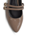 Zapatilla Cafe Tacon Bajo Destalonado Doble Hebilla Moda Casual 4070082
