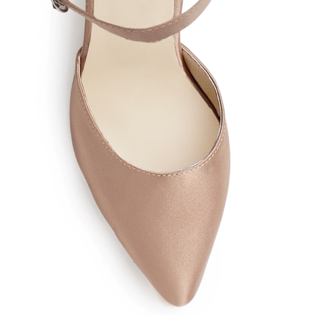 Zapatilla Maquillaje Tipo Stiletto Tacon Ancho Moño Formal 4950007